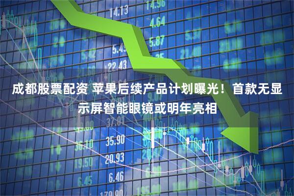 成都股票配资 苹果后续产品计划曝光！首款无显示屏智能眼镜或明年亮相