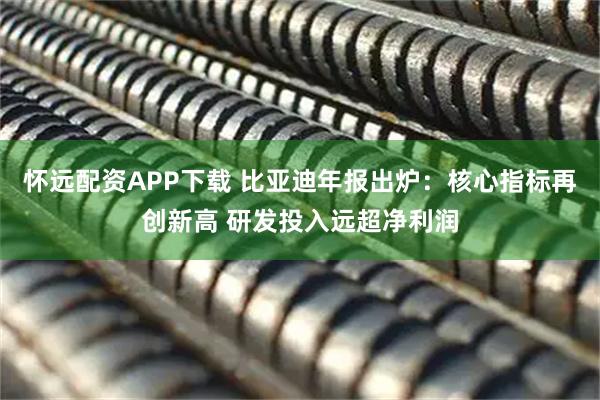 怀远配资APP下载 比亚迪年报出炉：核心指标再创新高 研发投入远超净利润